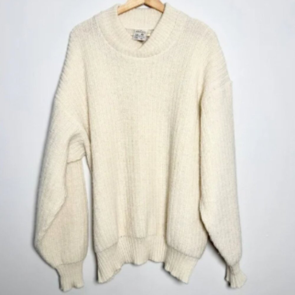 Vintage Hilda Ltd. Icelandic Wool Ecru Sweater Sz XL